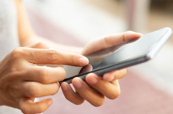 Woman using an app.
