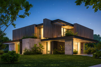 A modern house.