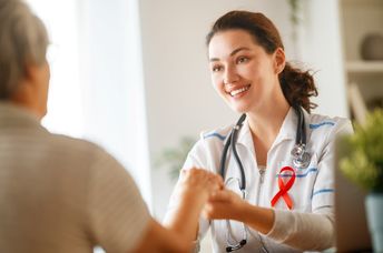 A doctor consulting a patient.