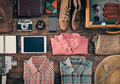 Clothes, electronics and personal items ready for recycling