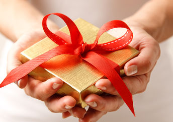 Giving a gift.