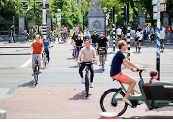Bicycle riding in Amsterdam.