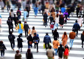 Crossing the road.