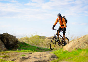 Riding in nature.