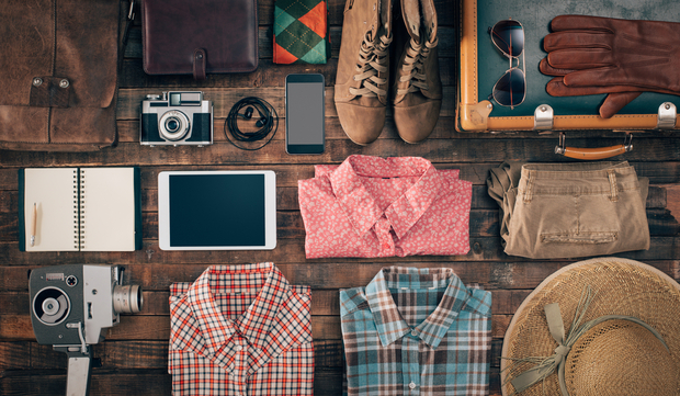 Clothes, electronics and personal items ready for recycling