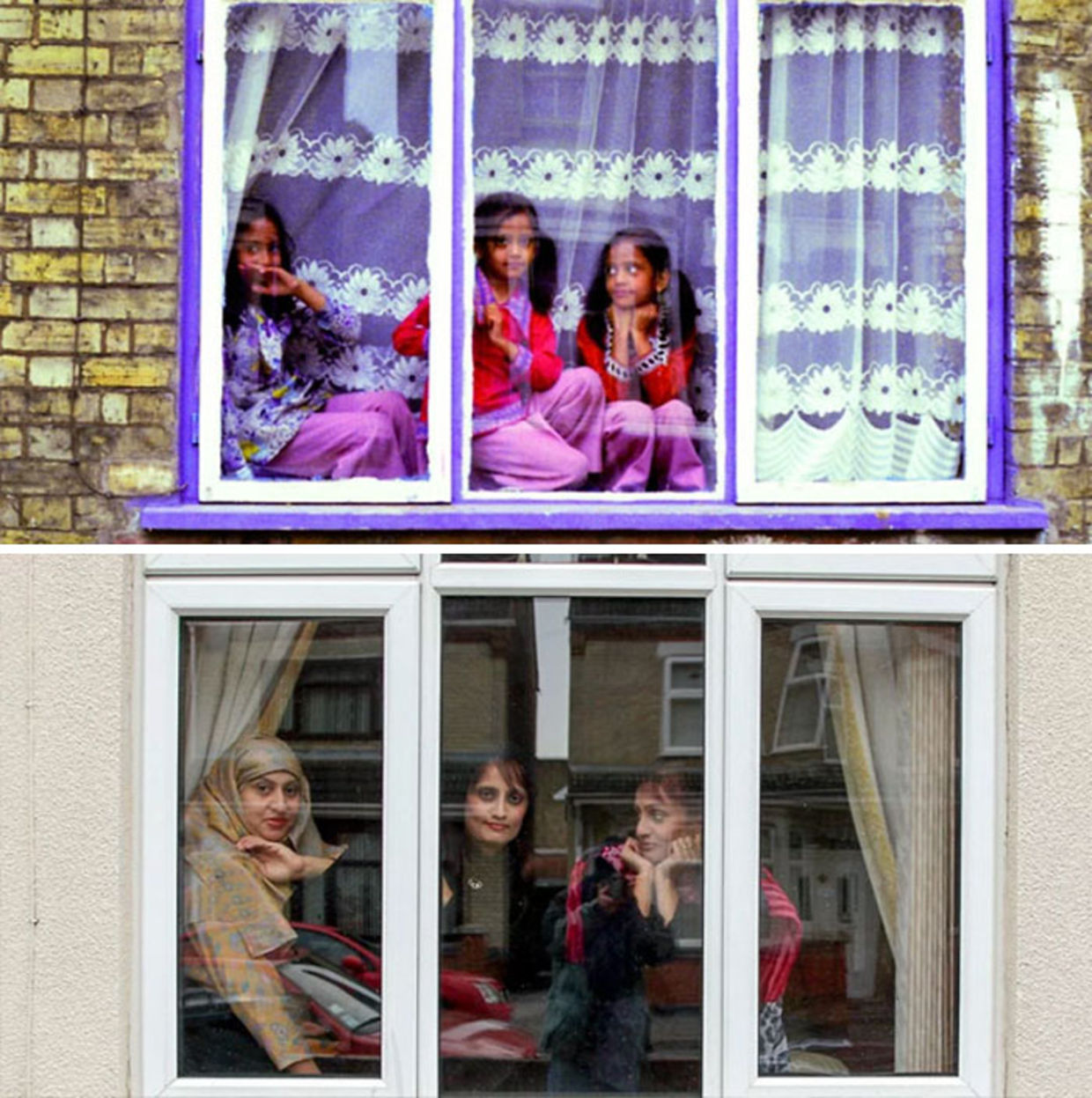 Shehnaz Begum, her twin sister Rukhsana and their older sister Itrat were spotted by Porsz sitting in the window of their house on Cromwell Road. The sisters still live in Peterborough and see each other regularly. (Chris Porsz) Shehnaz Begum, her twin sister Rukhsana and their older sister Itrat were spotted by Porsz sitting in the window of their house on Cromwell Road. The sisters still live in Peterborough and see each other regularly. (Chris Porsz)