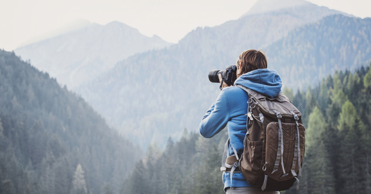 Man traveling with camera Man traveling with camera