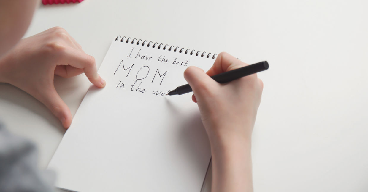 Handwritten Mother's Day note. Handwritten Mother's Day note.