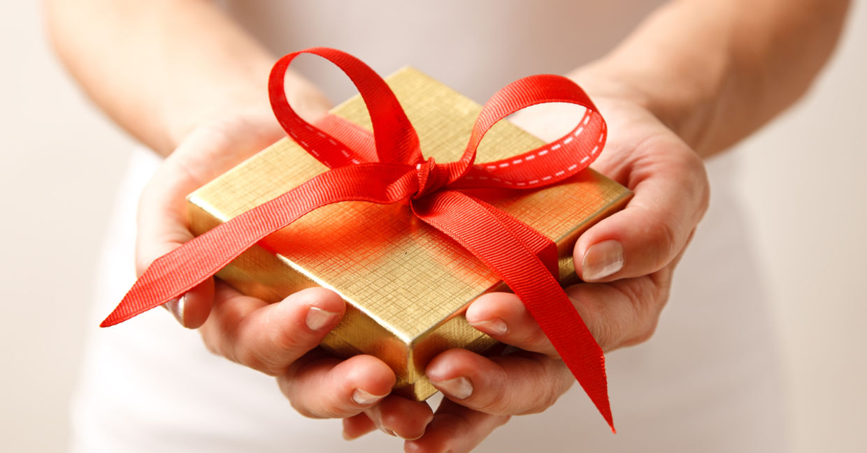 Giving a gift.