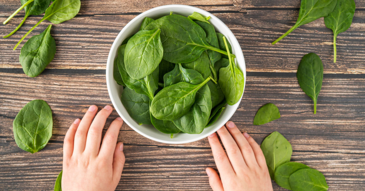 Spinach in a bowl