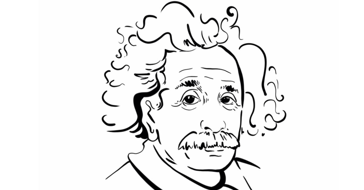 a sketch of Albert Einstein. a sketch of Albert Einstein.