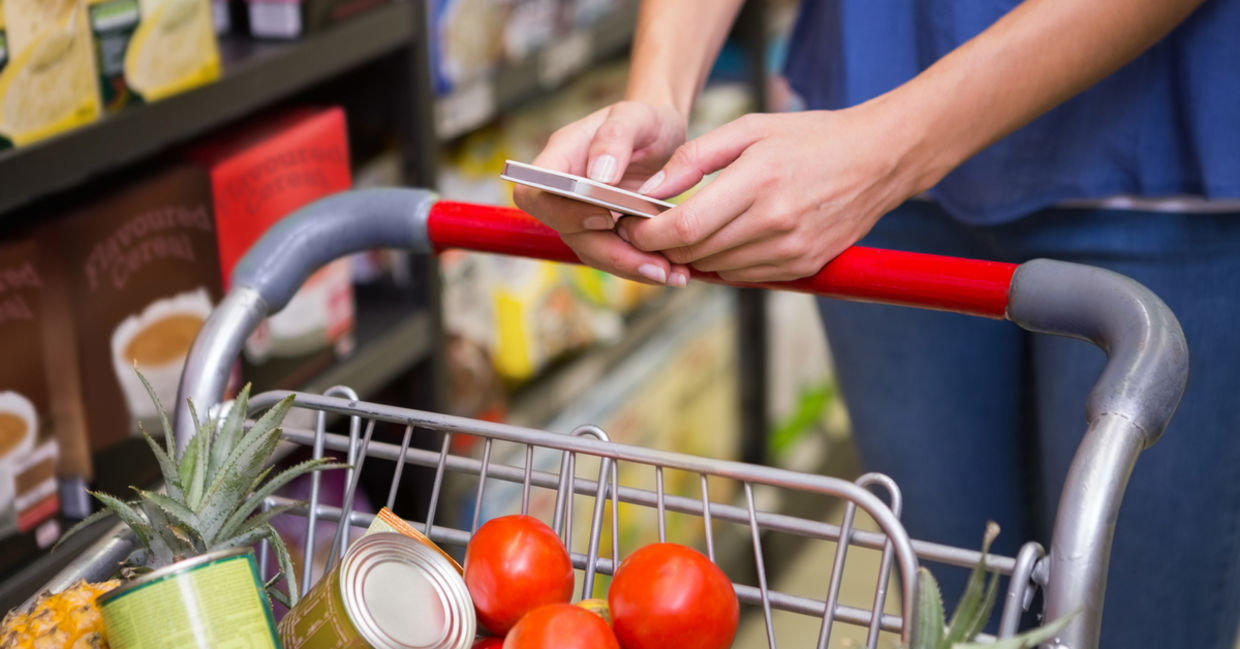 Woman shopping in supermarket. Woman shopping in supermarket.