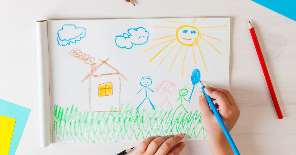 A child's drawing. A child's drawing.