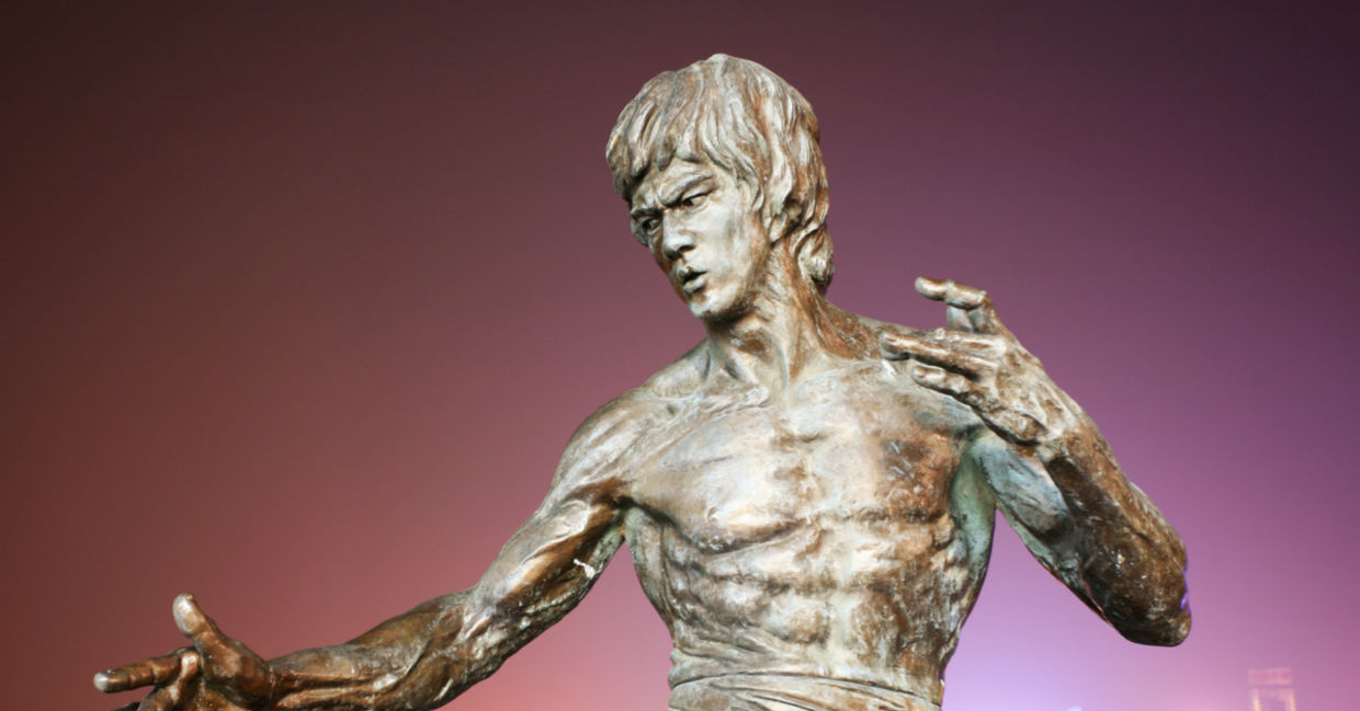A statue of Bruce Lee. A statue of Bruce Lee.
