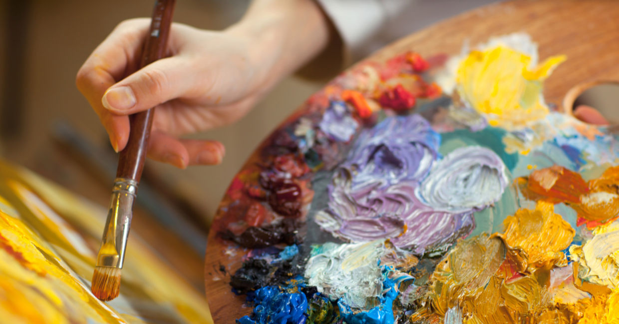 Artist painting.