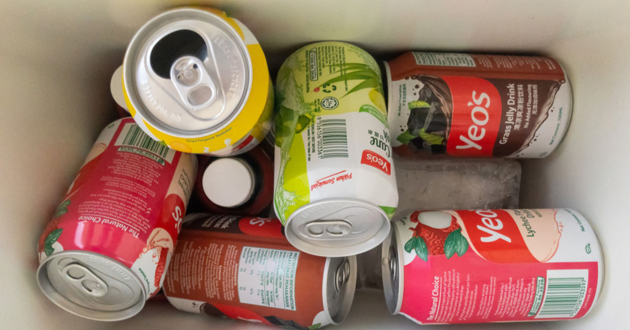 Cans to recycle.