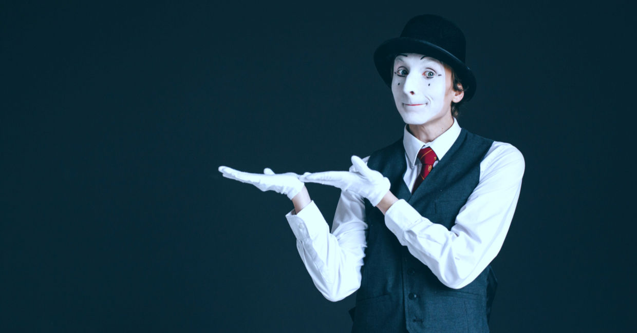 Mime artist performing Mime artist performing