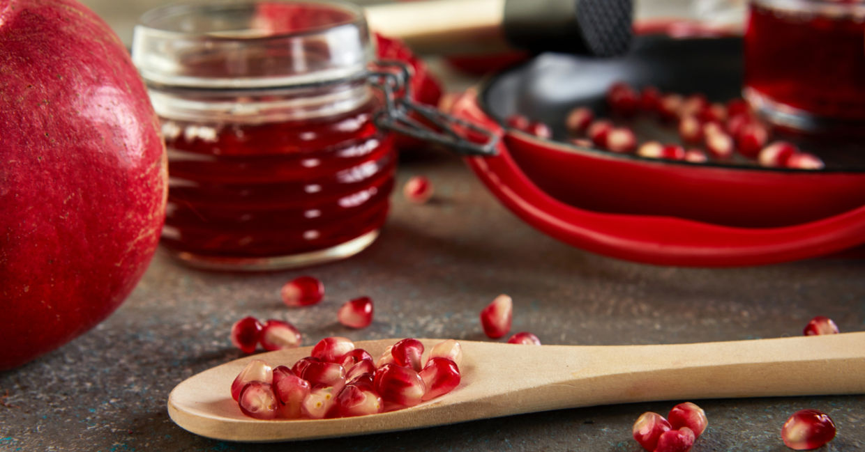 Pomegranate syrup is full of benfits. Pomegranate syrup is full of benfits.