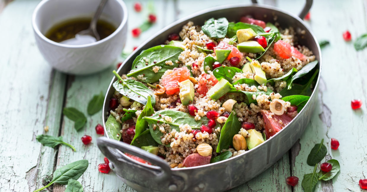 Pomegranate and quinoa salad is good for you. Pomegranate and quinoa salad is good for you.