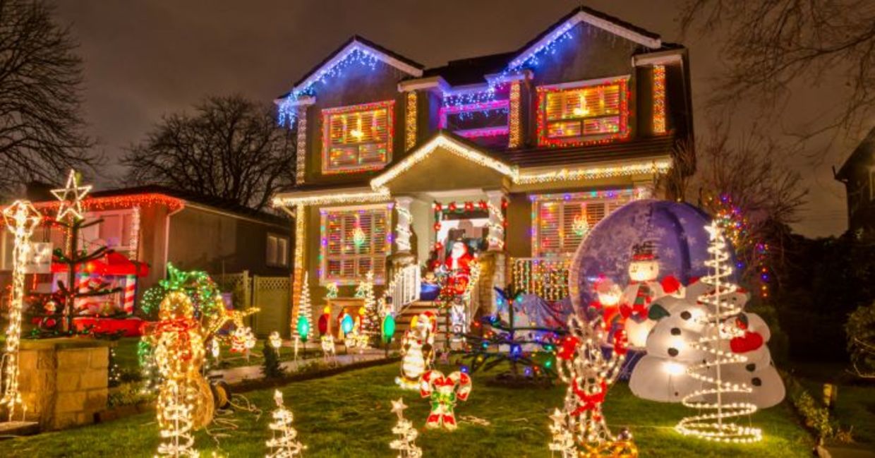 Neighbors’ homes decorated for Christmas. Neighbors’ homes decorated for Christmas.