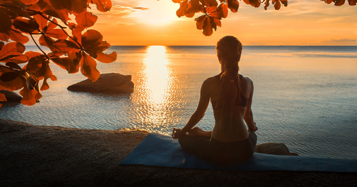 Woman meditating.