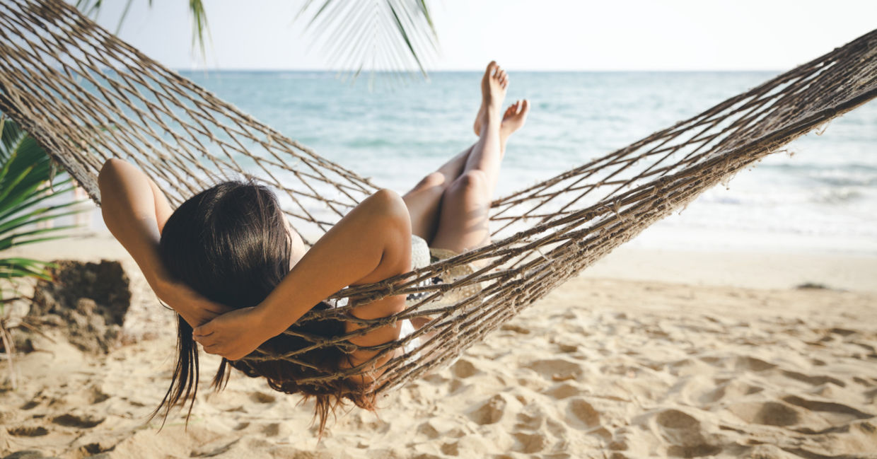Relaxing at the beach.