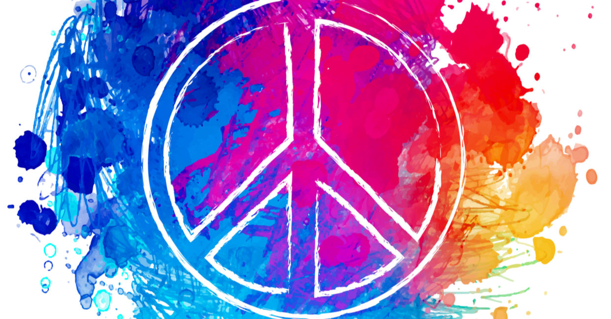 Peace sign. Peace sign.