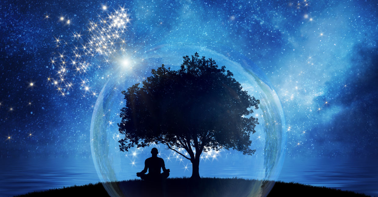 Meditating in nature.