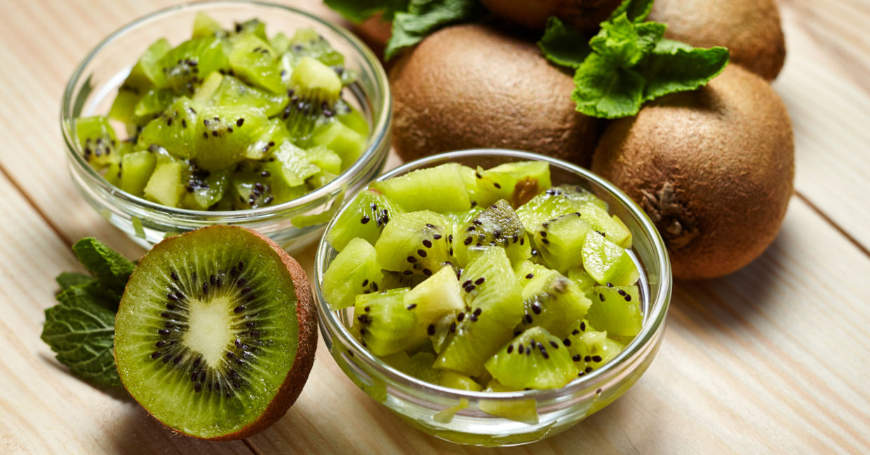 Kiwi is full of vitamins. Kiwi is full of vitamins.