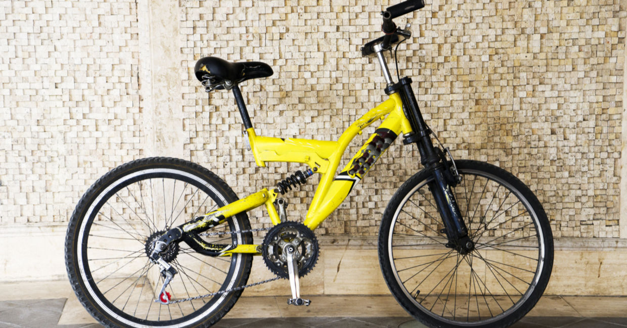 Yellow bicycle. Yellow bicycle.