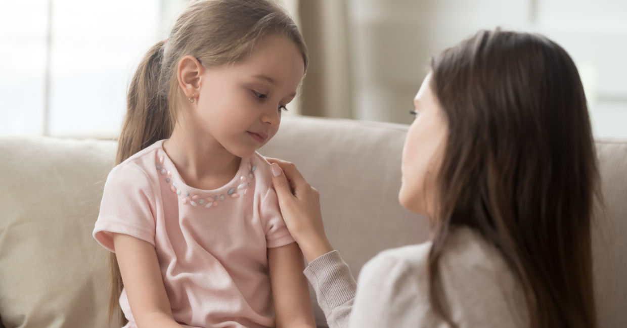 Loving mother showing empathy to her daughter.