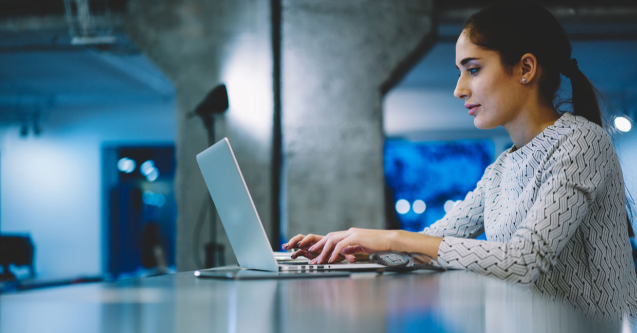 Woman focused on planning a successful new project.