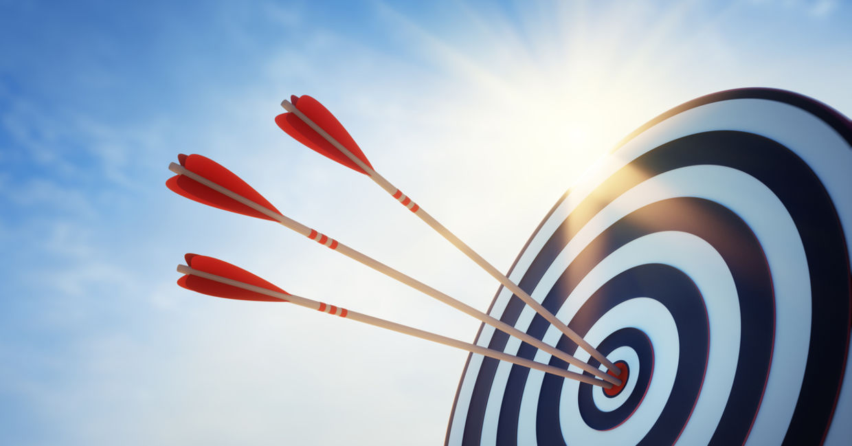 Hitting the target with arrows. Hitting the target with arrows.