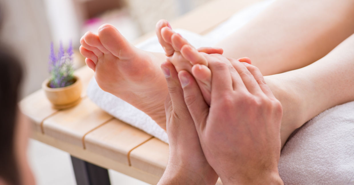 Reflexology foot massages may enhance overall wellbeing. Reflexology foot massages may enhance overall wellbeing.
