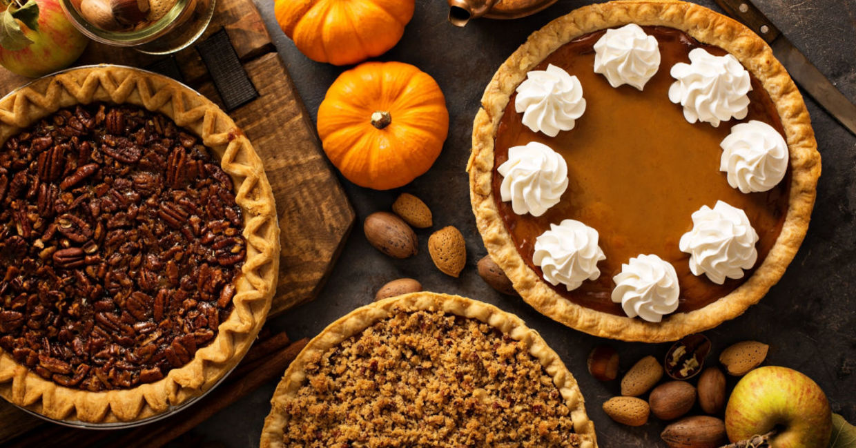 A selection of autumnal homemade pies, perfect for the Thanksgiving table. A selection of autumnal homemade pies, perfect for the Thanksgiving table.