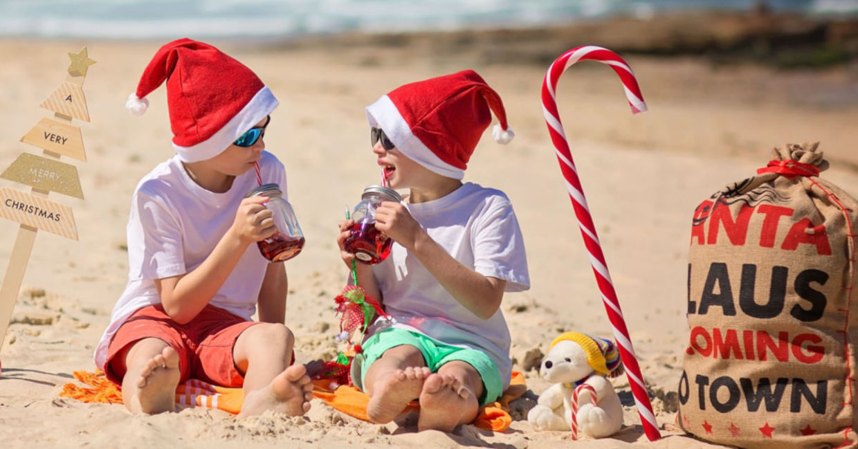 Celebrating Christmas at the beach in Australia. Celebrating Christmas at the beach in Australia.