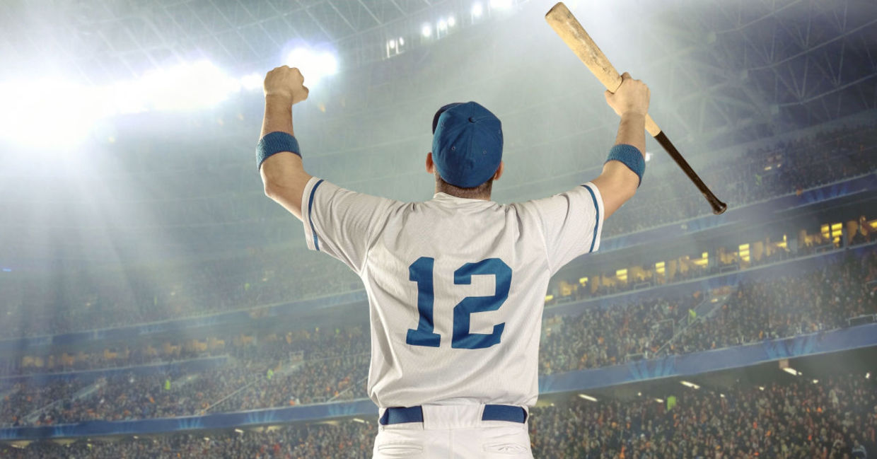 Baseball player just hit a home run. Baseball player just hit a home run.