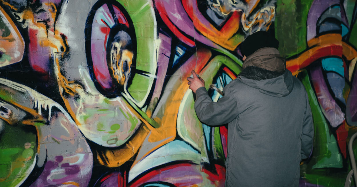 Graffiti painting. Graffiti painting.