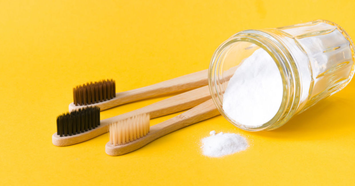 Baking soda is used to make a homemade mouthwash. Baking soda is used to make a homemade mouthwash.