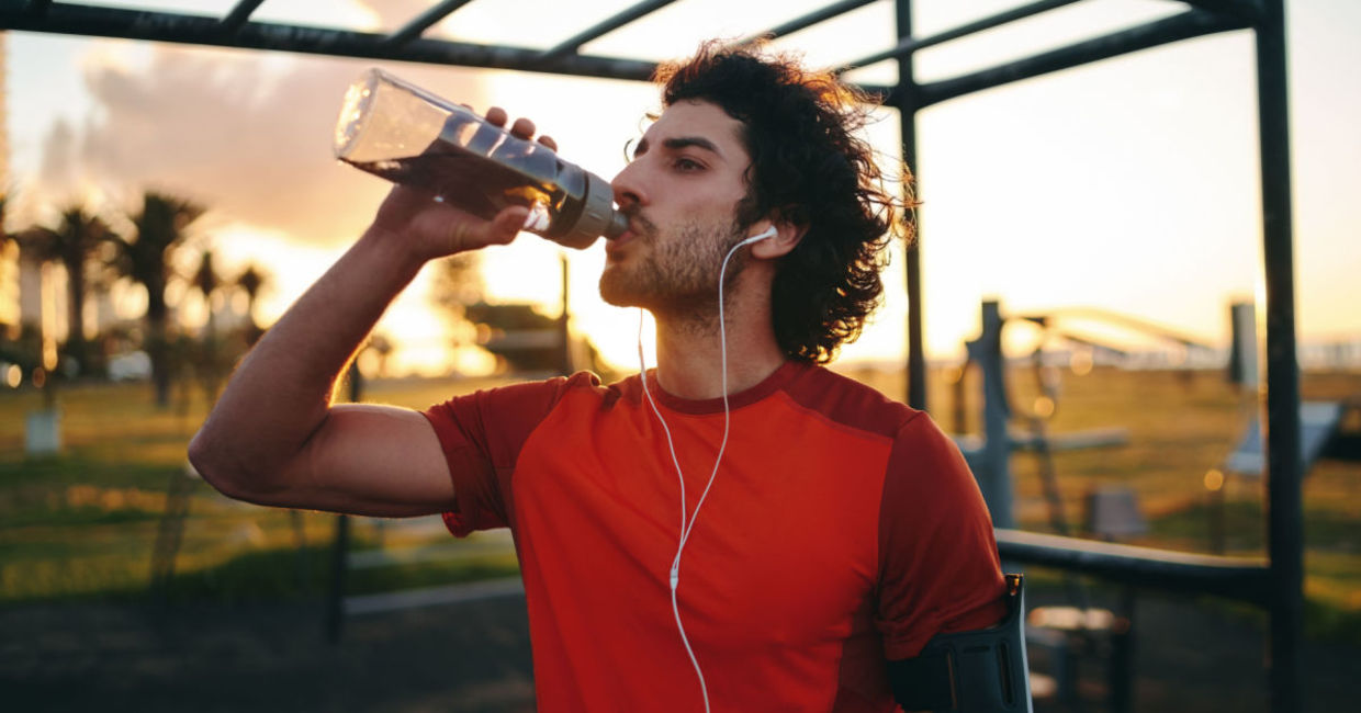 a smart water bottle tells you when you need to drink. a smart water bottle tells you when you need to drink.