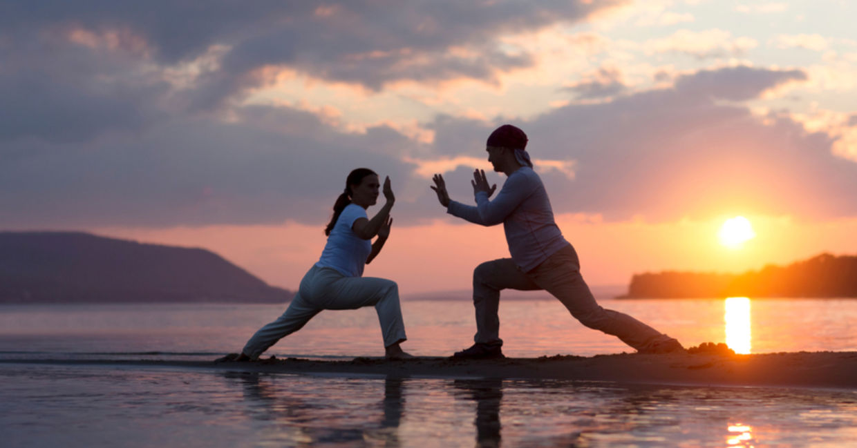 Tai chi partners.