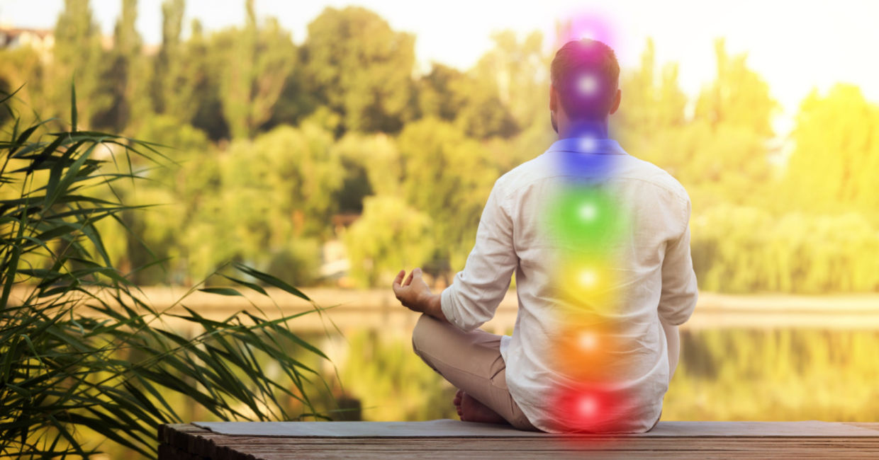 Man meditating.