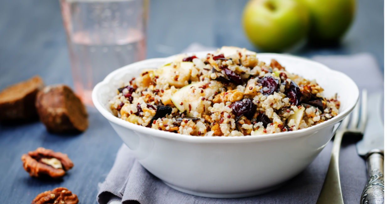Apples give this healthy salad some crunch appeal. Apples give this healthy salad some crunch appeal.