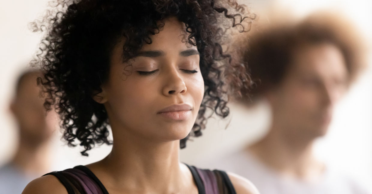 Woman meditating. Woman meditating.