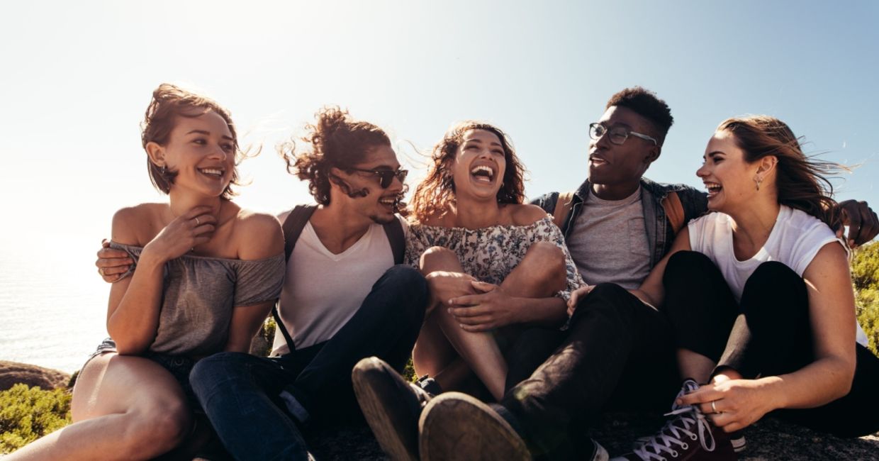 Group of friends enjoying the outdoors. Group of friends enjoying the outdoors.