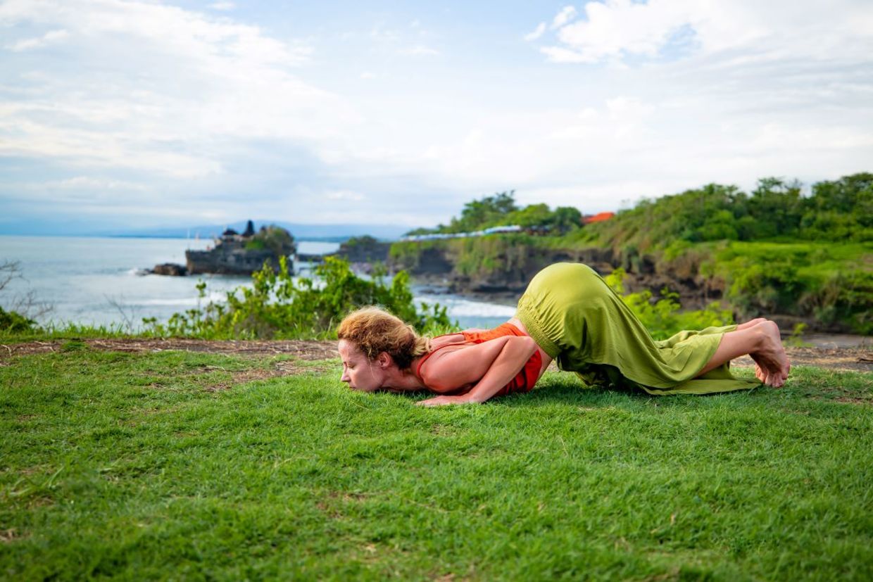 The ashtanga namaskara yoga pose. The ashtanga namaskara yoga pose.