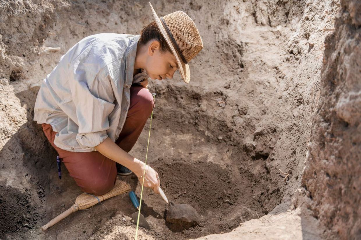 Archaeological dig volunteer. Archaeological dig volunteer.