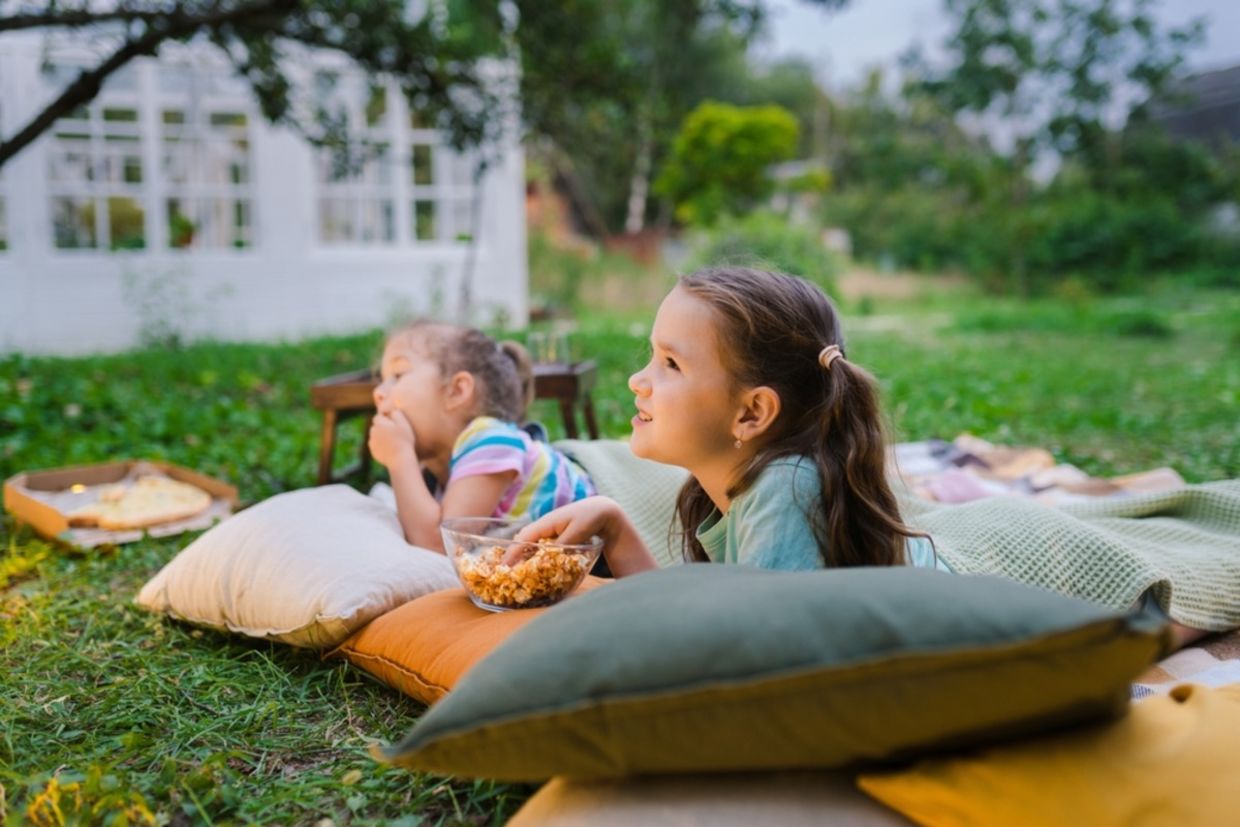 Enjoy a movie in your own backyard. Enjoy a movie in your own backyard.
